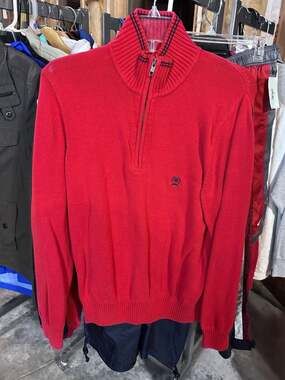 Vintage Crest by Tommy Hilfiger Red 1/4 Zip Knit Sweater Size S